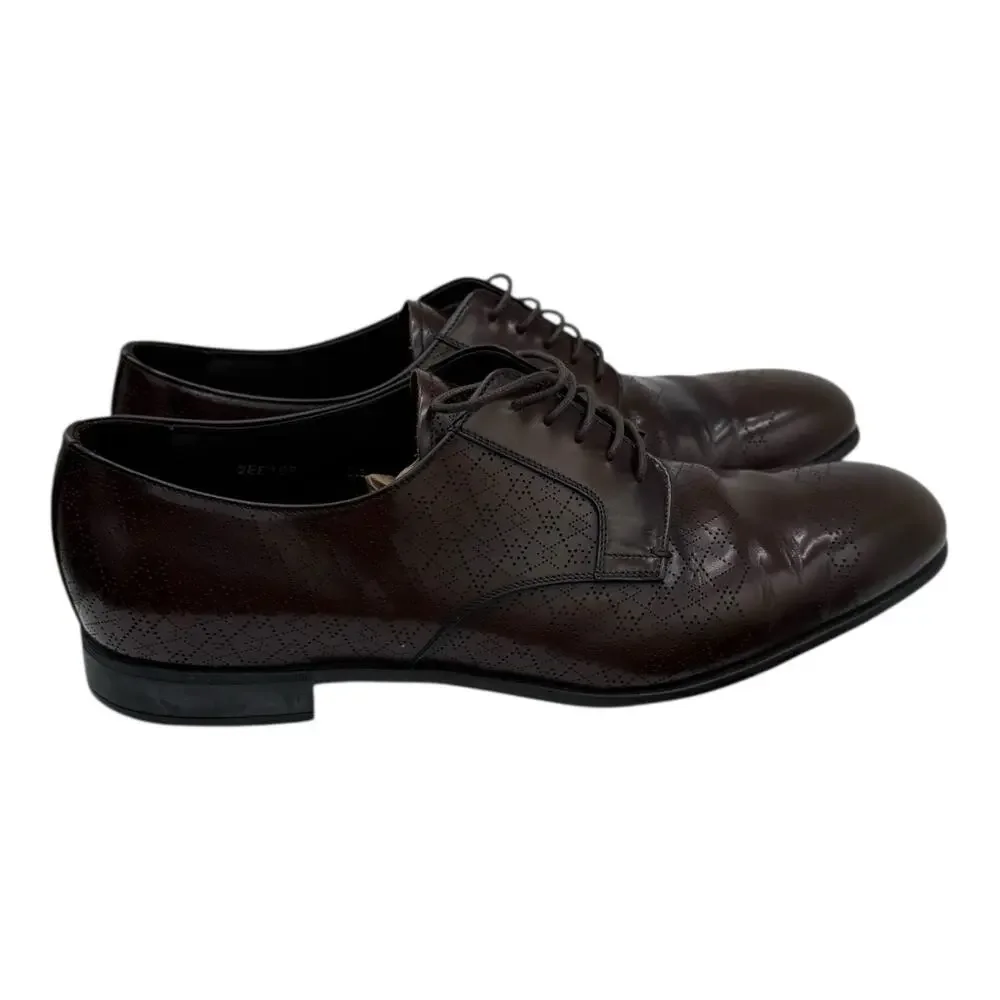 PRADA Men's Brown Leather Lace Up Oxford Dress Shoe 8.5‎ UK / 9.5 US EE w/box